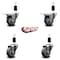 Service Caster 3'' Thermoplastic Rubber Swivel 1-3/8'' Expanding Stem Caster Set 2 Total Lock Brakes, 4PK SCC-EXTTL20S314-TPRB-2-S-2-138 - alternate 3